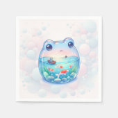 Whimsical Frog Adventure Verjaardagspapier Bord Servet (Voorkant)