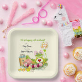 Whimsical Frog Baby shower, gepersonaliseerd Papieren Bordje (Feest)