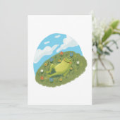 Whimsical Frog Chilling On The Hill Illustration Kaart (Staand voorkant)
