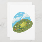 Whimsical Frog Chilling On The Hill Illustration Kaart (Voorkant / Achterkant)