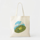 Whimsical Frog Chilling On The Hill Illustration Tote Bag (Voorkant)