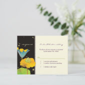 Whimsical Frog Couple Wedding RSVP Uitnodiging Briefkaart (Staand voorkant)