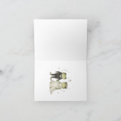 Whimsical Frog Couple Wedding Thank You Card Bedankkaart (Binnen)