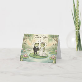 Whimsical Frog Couple Wedding Thank You Card Bedankkaart