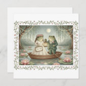 Whimsical Frog Couple Wedding Thank You Card Bedankkaart (Voorkant / Achterkant)
