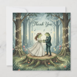 Whimsical Frog Couple Wedding Thank You Card Bedankkaart