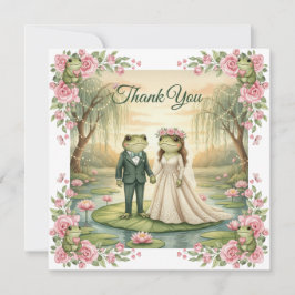 Whimsical Frog Couple Wedding Thank You Card Bedankkaart