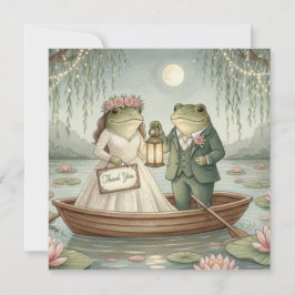 Whimsical Frog Couple Wedding Thank You Card Bedankkaart