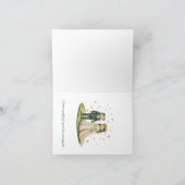 Whimsical Frog Couple Wedding Thank You Card Bedankkaart (Binnen)