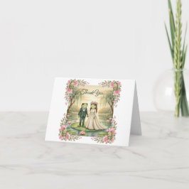 Whimsical Frog Couple Wedding Thank You Card Bedankkaart