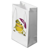 Whimsical Frog in een Santa Hat Klein Cadeauzakje (Achterkant Gekanteld)