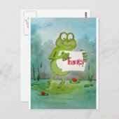 Whimsical Frog met Bedankt Bedankt Teken Grappig Briefkaart (Voorkant / Achterkant)