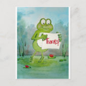 Whimsical Frog met Bedankt Bedankt Teken Grappig Briefkaart (Voorkant)