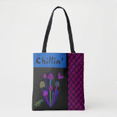 Whimsical Frog' Mushrooms "Chillin'" Tote Bag (Voorkant)