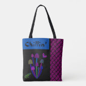 Whimsical Frog' Mushrooms "Chillin'" Tote Bag (Achterkant)