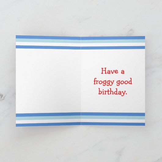 Whimsical Frog Personalized Birthday Kaart (Binnen)