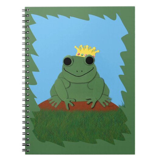 Whimsical Frog Prince met Crown Notitieboek (Voorkant)