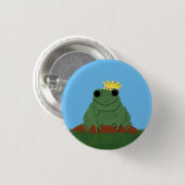 Whimsical Frog Prince met Crown Ronde Button 3,2 Cm (Voorkant /achterkant)