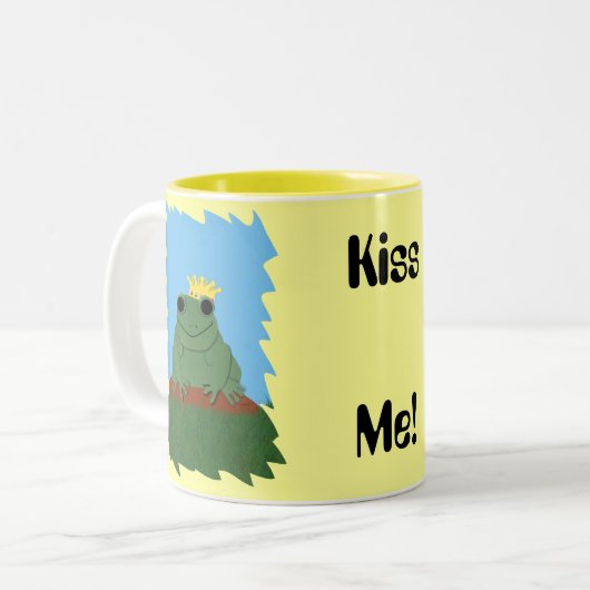 Whimsical Frog Prince met Crown Tweekleurige Koffiemok (Voorkant links)