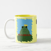 Whimsical Frog Prince met Crown Tweekleurige Koffiemok (Links)