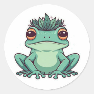 Whimsical Frog Prince Sticker Design