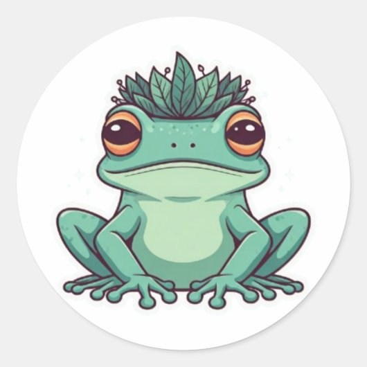 Whimsical Frog Prince Sticker Design (Voorkant)