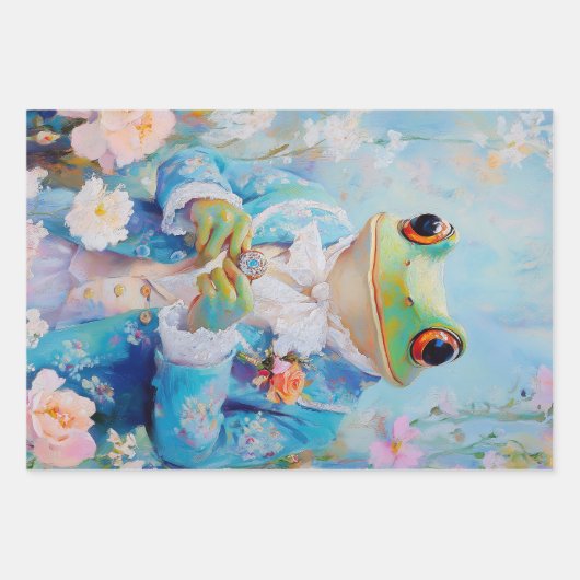 Whimsical Frog Prince Verpakking Papieren Bladen Inpakpapier Vel (Voorkant 2)