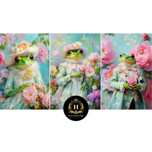 Whimsical Frog Prince Verpakking Papieren Bladen Inpakpapier Vel