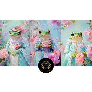 Whimsical Frog Prince Verpakking Papieren Bladen Inpakpapier Vel