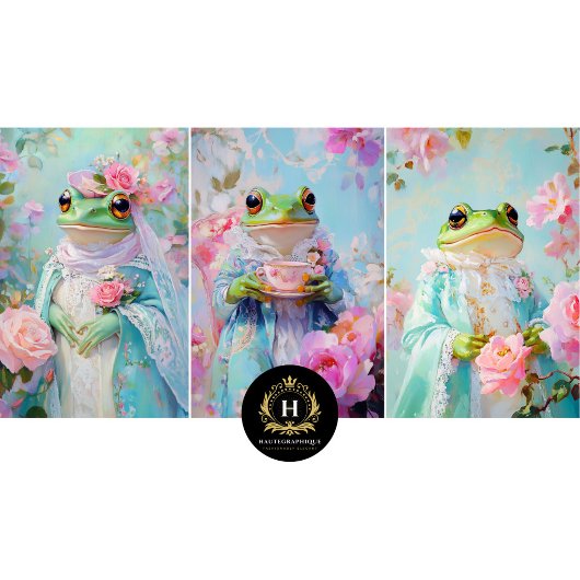 Whimsical Frog Prince Verpakking Papieren Bladen Inpakpapier Vel