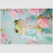 Whimsical Frog Princess Floral Art Decoupage Tissuepapier (Voorkant)