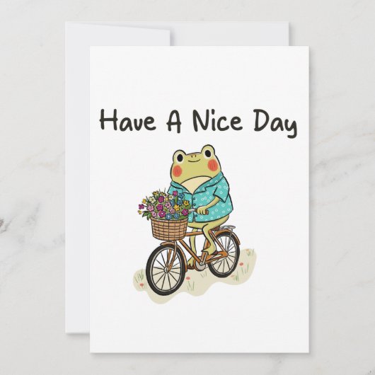 Whimsical Frog Riding A Bike Illustration Kaart (Voorkant)