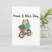Whimsical Frog Riding A Bike Illustration Kaart (Staand voorkant)