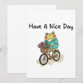 Whimsical Frog Riding A Bike Illustration Kaart (Voorkant / Achterkant)