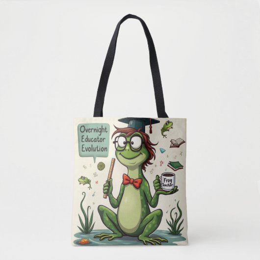 Whimsical Frog Teacher | Overnight Educator Tote Bag (Voorkant)