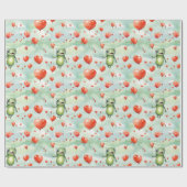 Whimsical Frog veel hartballonnen Cadeaupapier (Vlak)