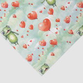 Whimsical Frog veel hartballonnen Tissuepapier (Detail)