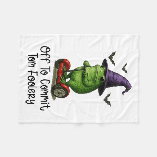 Whimsical Frog Wizard gaat Tom voor gek zetten Fleece Deken (Voorkant (Horizontaal))