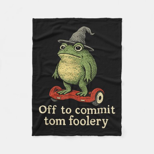 Whimsical Frog Wizard gaat Tom voor gek zetten Fleece Deken (Voorkant)