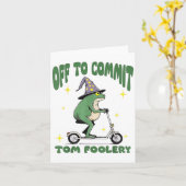 Whimsical Frog Wizard gaat Tom voor gek zetten Kaart (Gele Bloem)