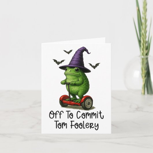 Whimsical Frog Wizard gaat Tom voor gek zetten Kaart (Voorkant)