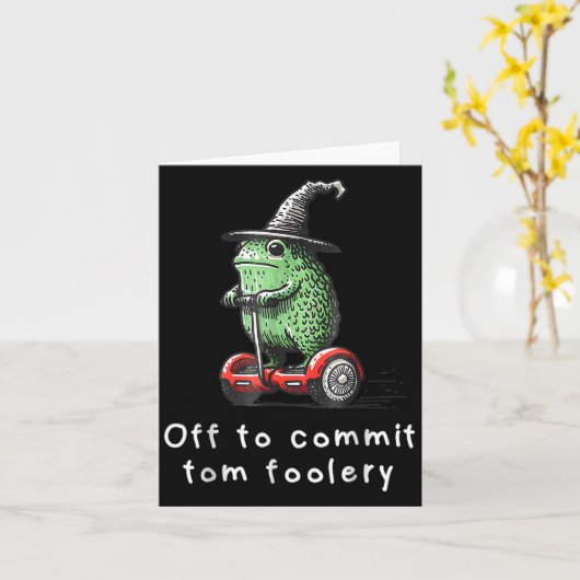 Whimsical Frog Wizard gaat Tom voor gek zetten Kaart (Gele Bloem)