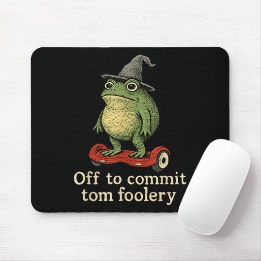 Whimsical Frog Wizard gaat Tom voor gek zetten Muismat (Met muis)