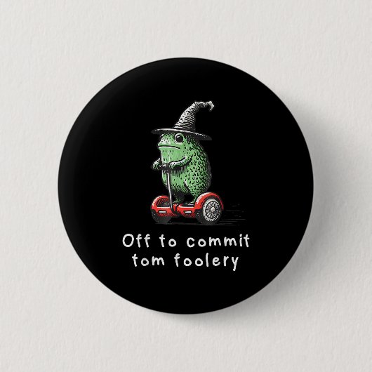 Whimsical Frog Wizard gaat Tom voor gek zetten Ronde Button 5,7 Cm (Voorkant)