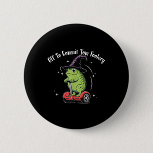 Whimsical Frog Wizard gaat Tom voor gek zetten Ronde Button 5,7 Cm