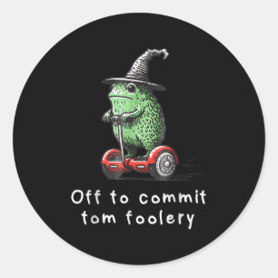 Whimsical Frog Wizard gaat Tom voor gek zetten Ronde Sticker