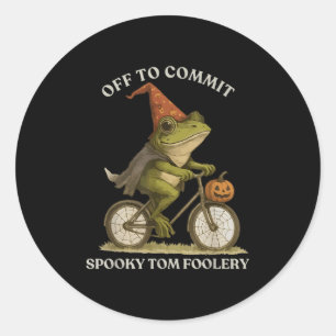 Whimsical Frog Wizard gaat Tom voor gek zetten Ronde Sticker