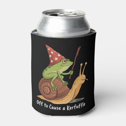 Whimsical Frog Wizard Off to Cause A Kerfuffle Blikjeskoeler (Blikje Voorkant)