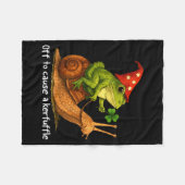 Whimsical frog wizard off to cause a kerfuffle mem fleece deken (Voorkant (Horizontaal))