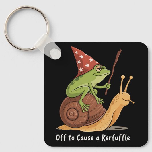 Whimsical Frog Wizard Off to Cause A Kerfuffle  Sleutelhanger (Voorkant)